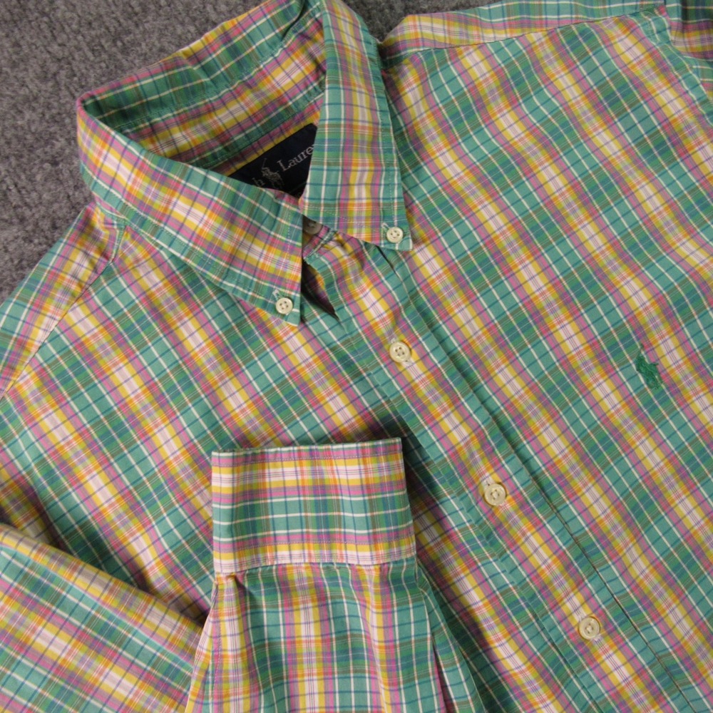 Ralph Lauren Shirt Men 16.5 32/33 Large Classic Fit Colorful Plaid Casual Easter